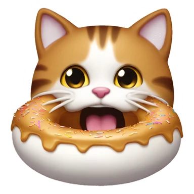 "cat eating donut" sticker