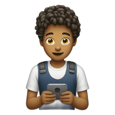 Teen typing in phone sticker