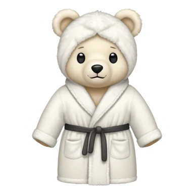 white teddy bear bathrobe sticker