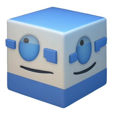 blue cube  sticker