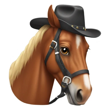 Chestnut horse with a cowboy hat on sticker