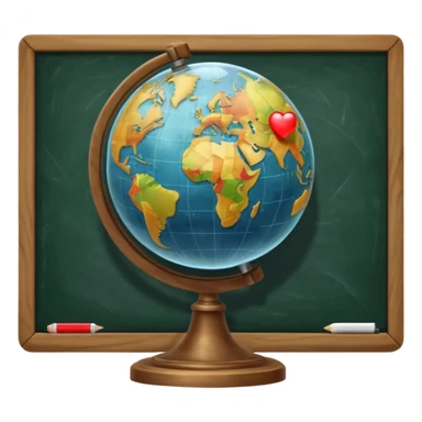 globe on an empty chalkboard sticker