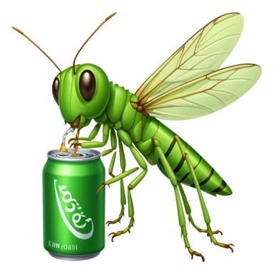 grasshopper drinkig soda sticker