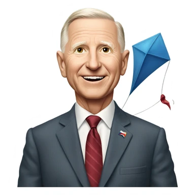 Ross Perot flying a kite  sticker