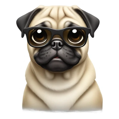 Pug wearing sunglasses sticker
