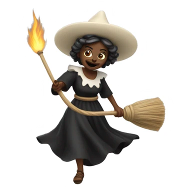 BRUJA BLANCA VOLANDO Y SENTADA EN SU ESCOBA sticker