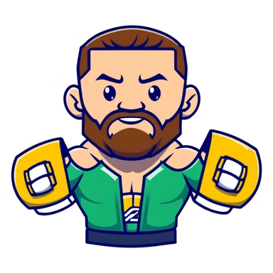 Conor McGregor holding UFC championship belts sticker