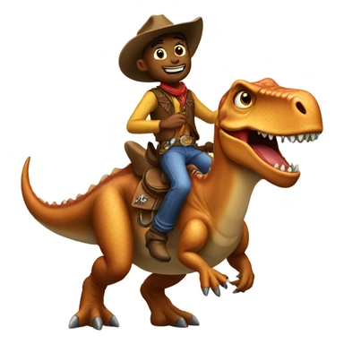Cowboy riding dinosaur sticker
