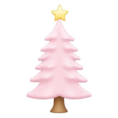 Light Pink Christmas tree with no visible trunk and a white star on top sticker