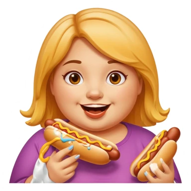 Chubby girl with hot dogs sticker