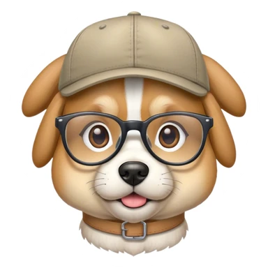 Chien avec lunette casquette  sticker