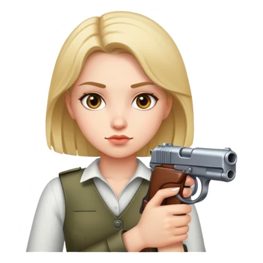 girl with gun sticker