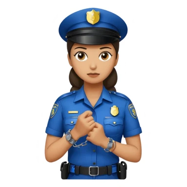 police woman with hand cuffs sticker