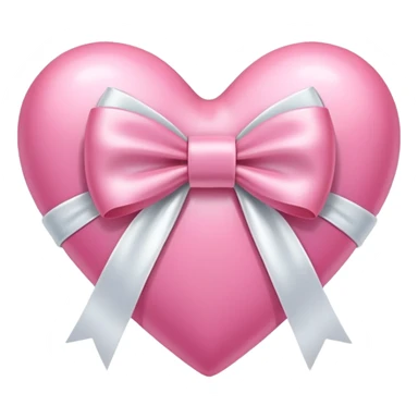 Pink heart with white bow  sticker