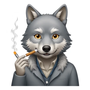 Loup qui fume un joint sticker
