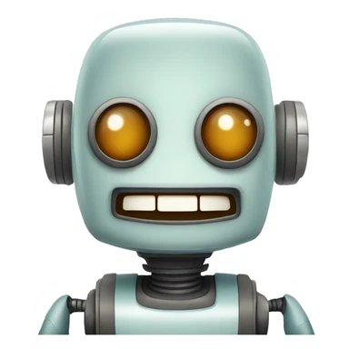 flat retro robot smiling sticker