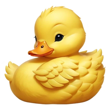 Meme-Worthy Cute Sleeping Yellow Baby Duck Portrait Emoji, Head resting peacefully with a contented smile, showcasing a delightfully tiny build and a luxuriously soft bright yellow downy coat, eyes shut in a serene, restful nap, Simplified yet hilariously adorable features, highly detailed, glowing with a soft, drowsy light, high shine, relaxed and utterly lovable, stylized with an air of playful laziness, bright and heartwarming, soft glowing outline, capturing the essence of a comically sleepy duckling, so meme-worthy it feels like it could instantly become the next viral sensation of adorable slumber! sticker