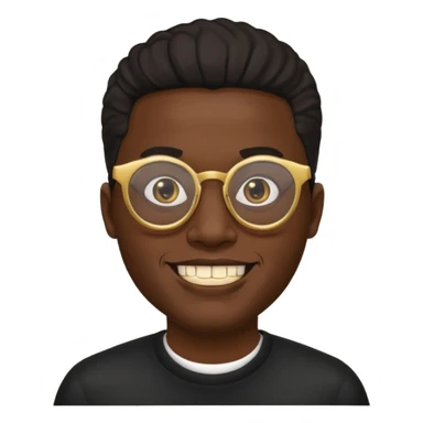 Black man with gold teeth and black glasses sticker