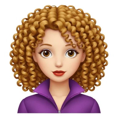 Mulher de cabelo cacheado coquete sticker