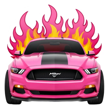 Ford Mustang with center black strip design and in written 309 and in front real pnky sticker