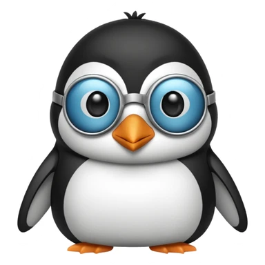 Penguin wearing I sticker