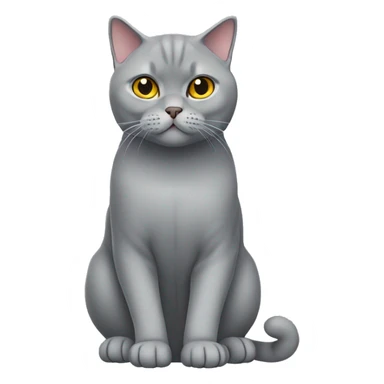 Grey British shorthair cat full body sticker