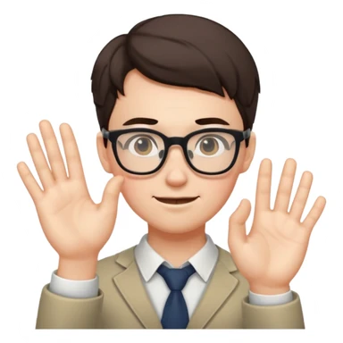 NERD WITH GLASSES USING ONE HAND PUSH sticker