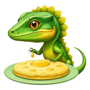 lizard eating omelette sticker