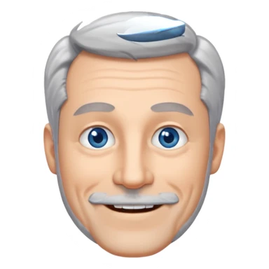 homme yeux bleus presque chauve et une barbe courte moins de chevaux et sourir sticker