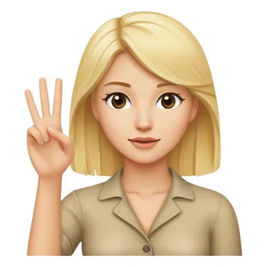 dame blonde leve la main sticker