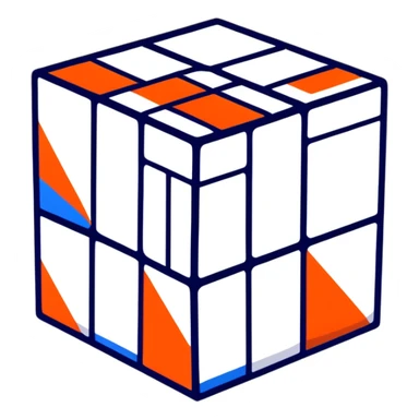 Colorful 3D Rubik's cube puzzle toy, partially solved sticker