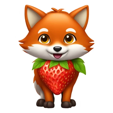 Fox wearing strawberry costume  sticker