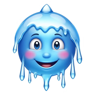 Blue smile face with icicles sticker