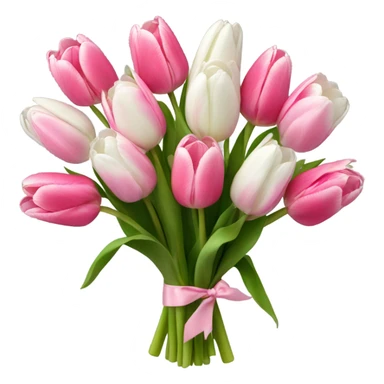 pinkish White tulip bouquet  sticker