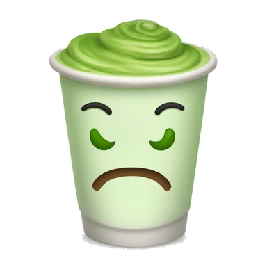 Matcha latte in a plastic cup  sticker