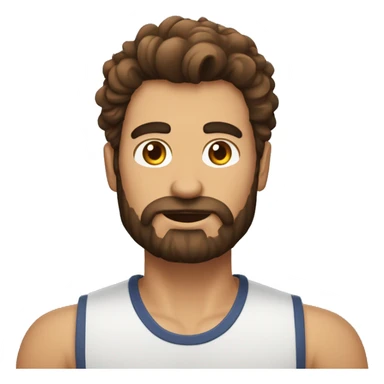 Une homme barbue avec les cheveux court brun qui fait chut avec le doigt sticker