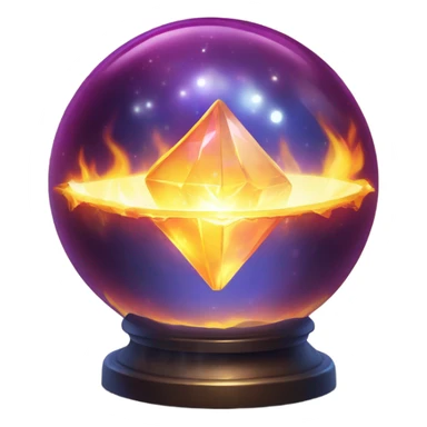 fortune telling ball in fire sticker