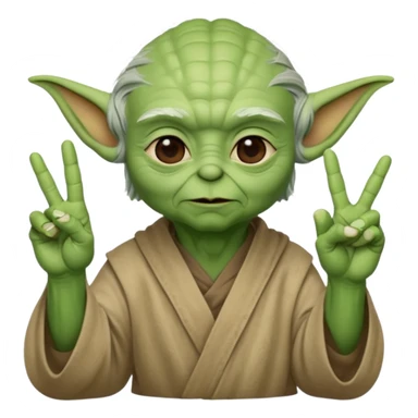 yoda qui fait le signe petit des doigts sticker