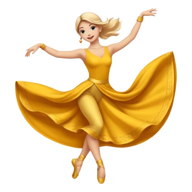 Emoji estilo ilustración de una mujer practicando danza aérea en tela, colgada en telas de seda, pose elegante, expresión feliz, estilo emoji moderno, colores suaves, fondo simple sticker