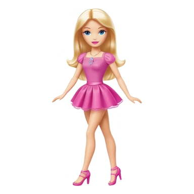 Barbie girl shows her feet with her hands sticker
