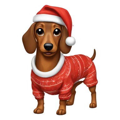 Wiener dog in Christmas pjs sticker