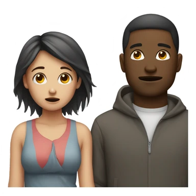 girl being sick next to guy sticker