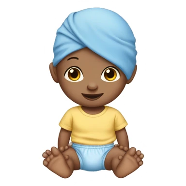 HAIRLESS BABY IN DIAPER WITH BLUE T-SHIRT sticker