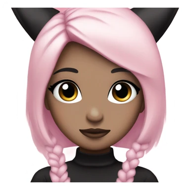 Kuromi girl with pink and blonde hair dark makeup emo sticker