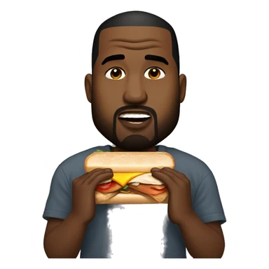Kanye west eating a sandwiching  sticker