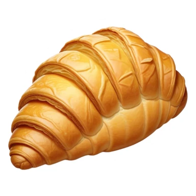 Cinematic golden croissant, perfectly flaky with crisp layers, slightly cracked to reveal buttery soft interior, warm golden glow, highly detailed and inviting. sticker