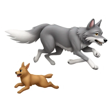 Wolf running towards a bunny sticker