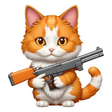 A cat with a gun sticker