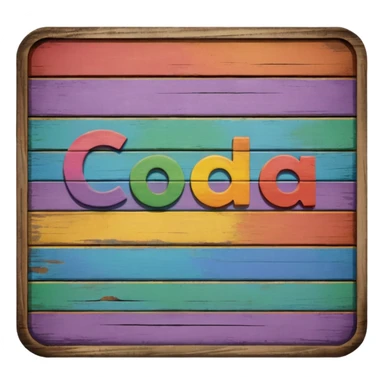 a wooden sign that says "Coda's Gay" sticker