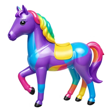  Lisa Frank style inflatable vinyl horse toy figure  sticker
